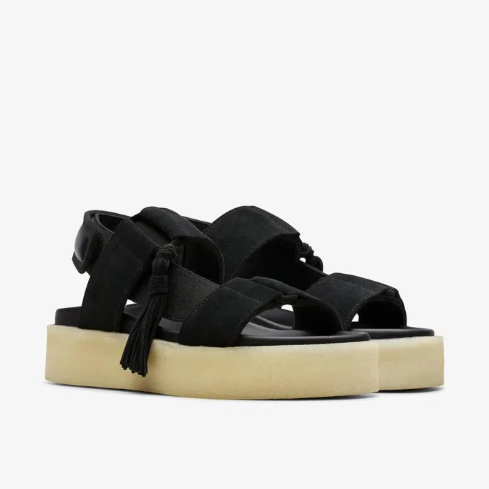 Clarks Flat Sandals Crepe Sandal Black Combination 8211 Women