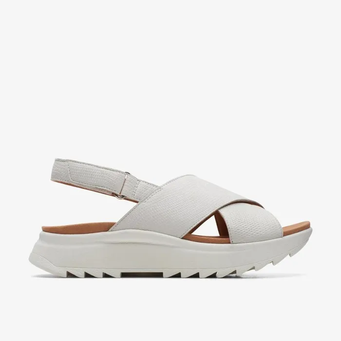 Clarks Flat Sandals Dash Lite Wish Off White Combination 8211 Women