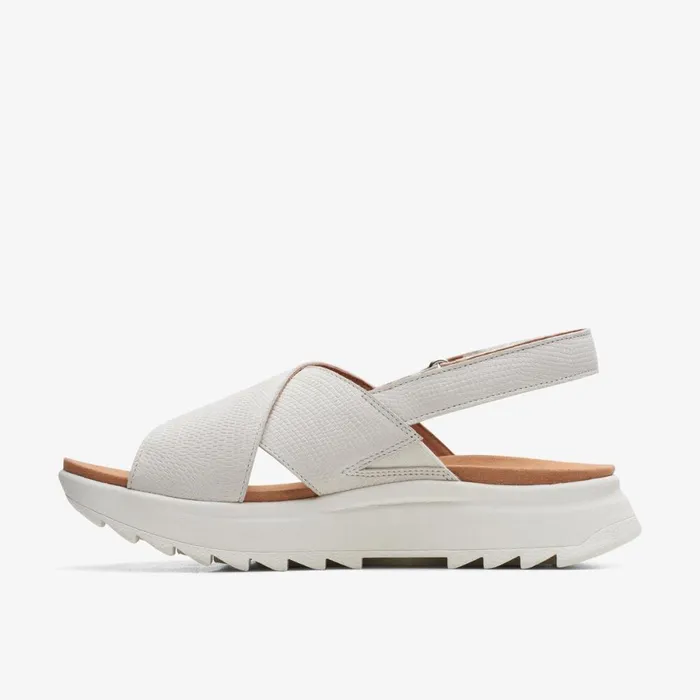 Clarks Flat Sandals Dash Lite Wish Off White Combination 8211 Women