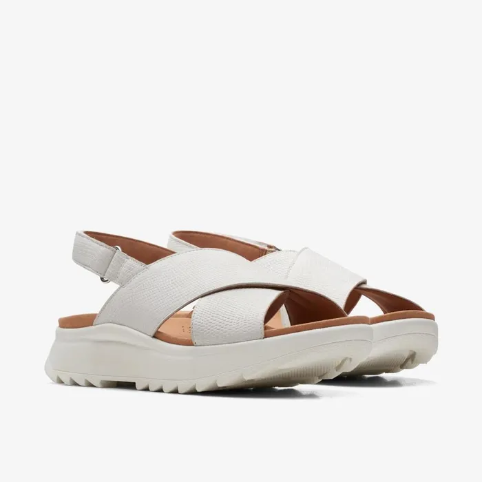Clarks Flat Sandals Dash Lite Wish Off White Combination 8211 Women
