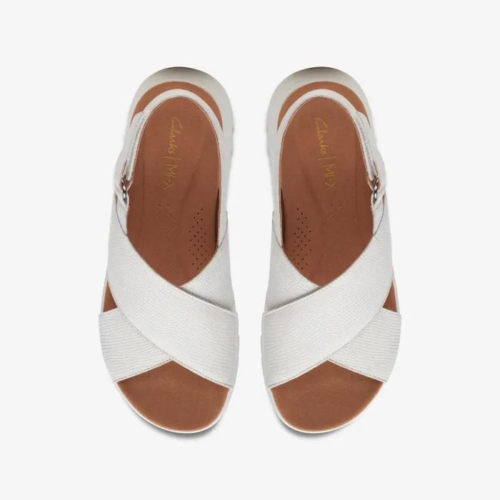 Clarks Flat Sandals Dash Lite Wish Off White Combination 8211 Women