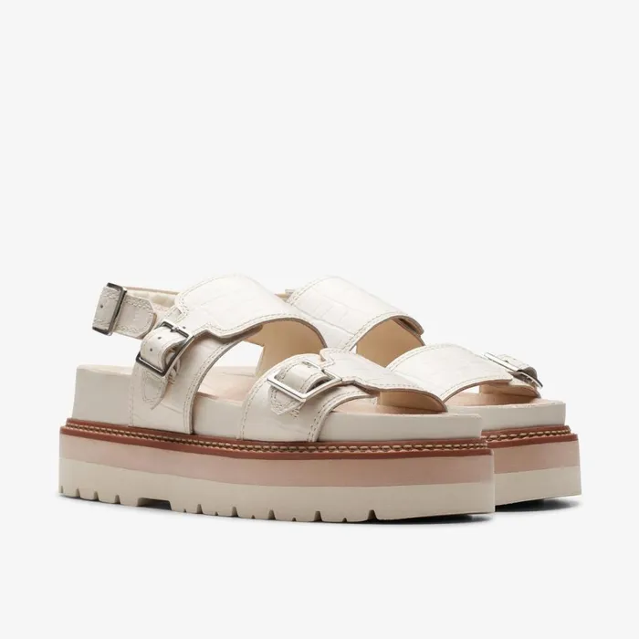 Clarks Flat Sandals Orianna Glide Cream Interest 8211 Women