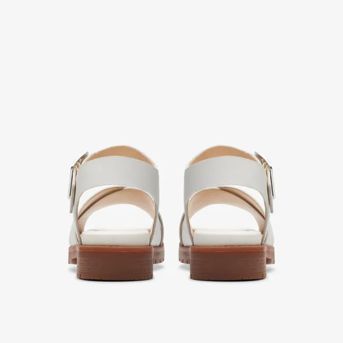 Clarks Flat Sandals Orinoco Cross Off White Leather 8211 Women
