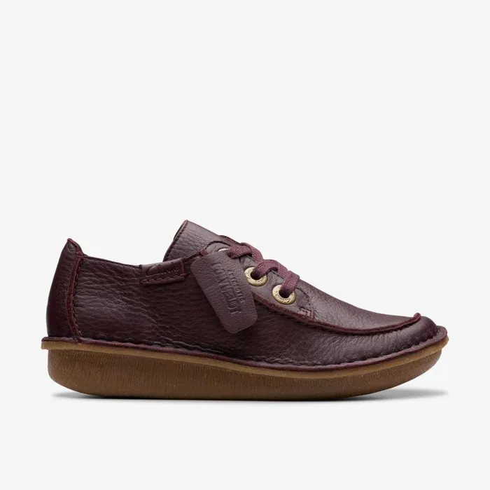 Clarks Flat Shoes Funny Dream Wine Leather 8211 Women