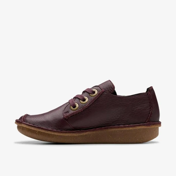 Clarks Flat Shoes Funny Dream Wine Leather 8211 Women