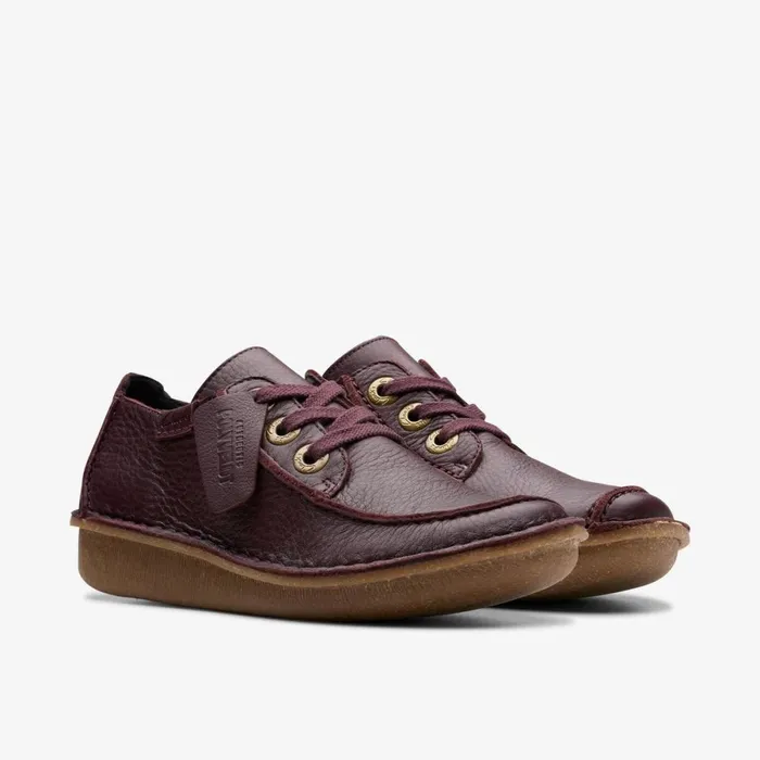 Clarks Flat Shoes Funny Dream Wine Leather 8211 Women