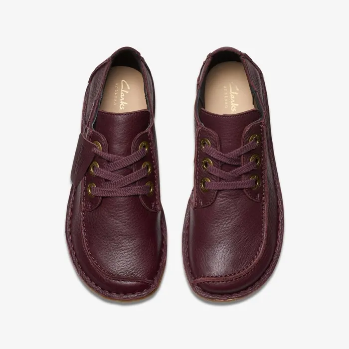 Clarks Flat Shoes Funny Dream Wine Leather 8211 Women