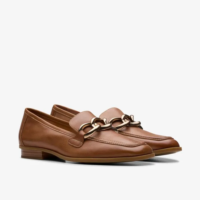 Clarks Flat Shoes Sarafyna Iris Loafer Tan Leather 8211 Women