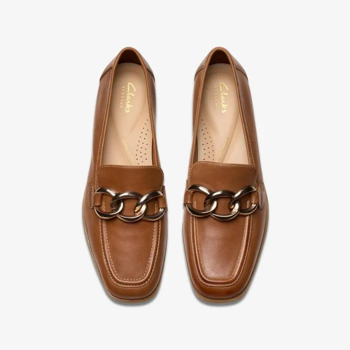 Clarks Flat Shoes Sarafyna Iris Loafer Tan Leather 8211 Women