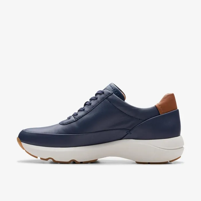 Clarks Flat Shoes Tivoli Zip Navy Leather 8211 Women