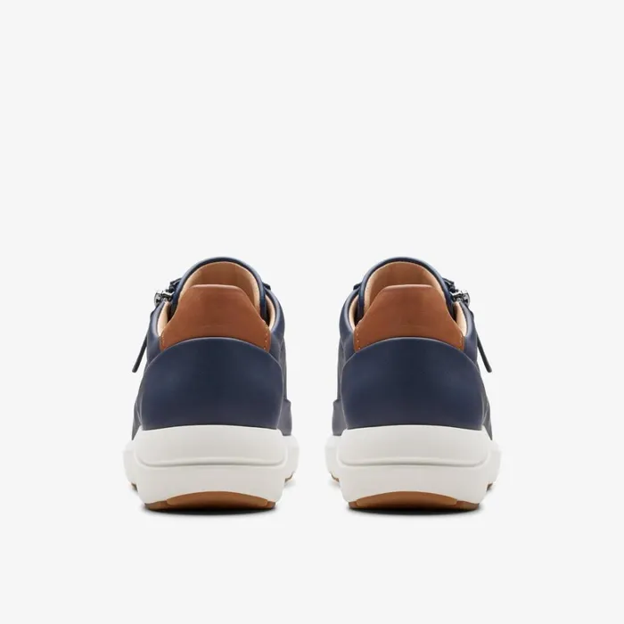 Clarks Flat Shoes Tivoli Zip Navy Leather 8211 Women