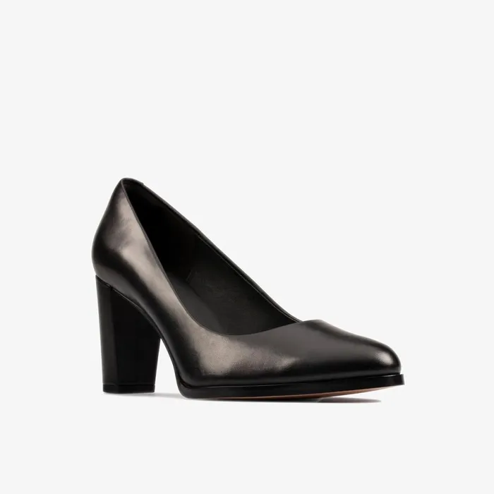 Clarks Heels Kaylin Cara 2 Black Leather 8211 Women