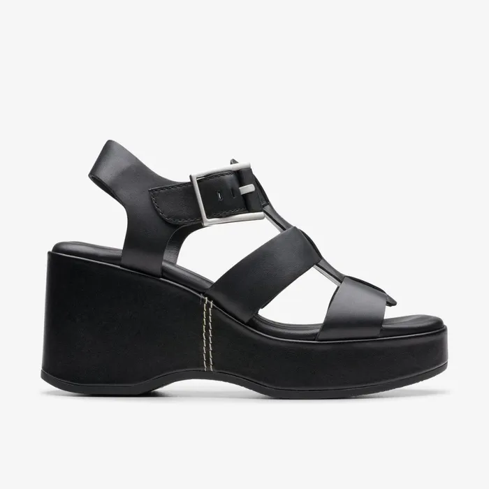 Clarks Heels Manon Cove Black Leather 8211 Women