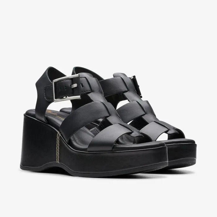 Clarks Heels Manon Cove Black Leather 8211 Women