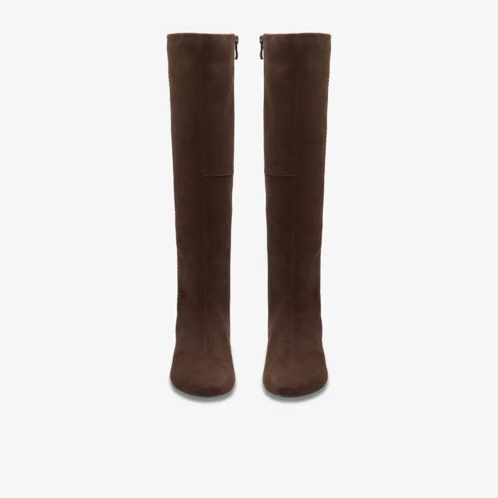 Clarks Knee High Boots Edina Tall Dark Brown Suede 8211 Women