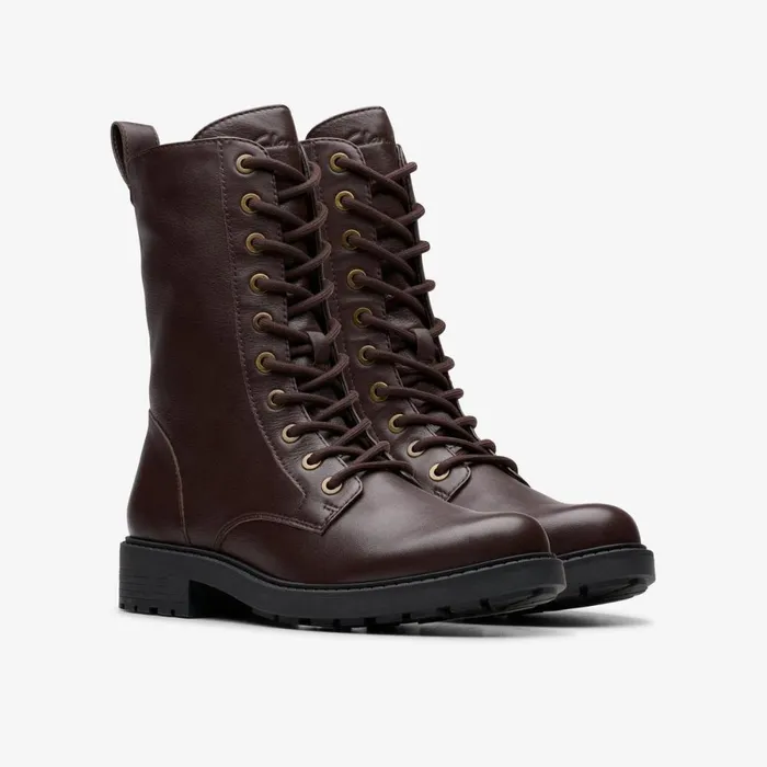 Clarks Lace Up Boots Orinoco 2 Style Boot Dark Brown Leather 8211 Women