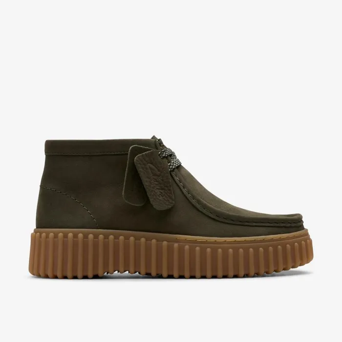 Clarks Lace Up Boots Torhill Moss Dark Green Nubuck 8211 Women