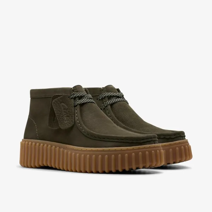 Clarks Lace Up Boots Torhill Moss Dark Green Nubuck 8211 Women
