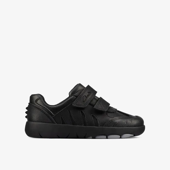 Clarks Trainers Rex Stride Toddler Black Leather 8211 Kids