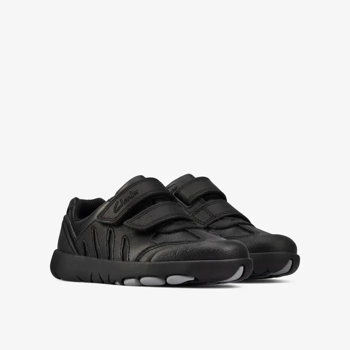 Clarks Trainers Rex Stride Toddler Black Leather 8211 Kids