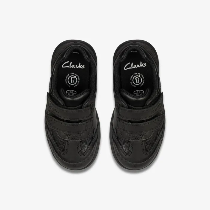 Clarks Trainers Rex Stride Toddler Black Leather 8211 Kids