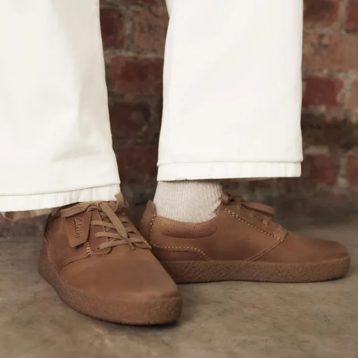 Clarks Trainers Streethill Lace Dark Tan Leather 8211 Men