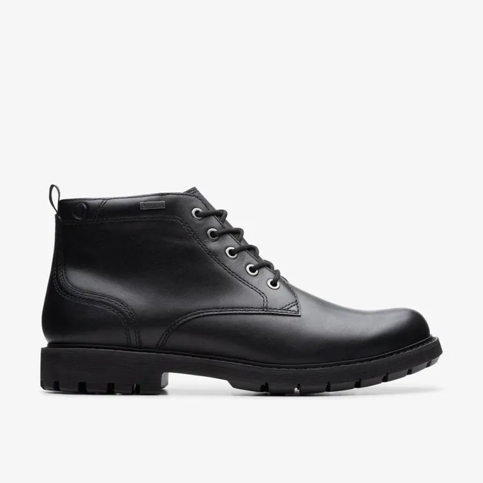 Clarks Waterproof Boots Batcombe Mix GoreTex Black Leather 8211 Men