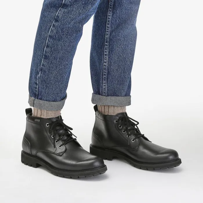 Clarks Waterproof Boots Batcombe Mix GoreTex Black Leather 8211 Men