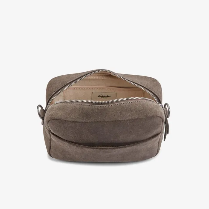 Clarks Women039s Bags Kierra Strap Dark Grey Suede 8211 Women