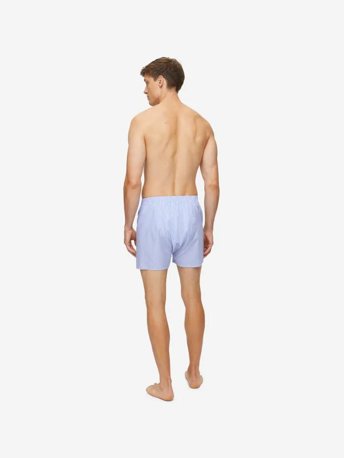 Classic Fit Boxer Shorts Men Derek Rose Classic Fit Boxers James Cotton Blue