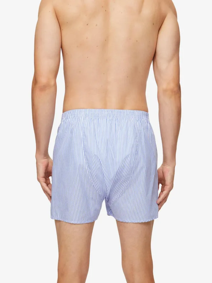 Classic Fit Boxer Shorts Men Derek Rose Classic Fit Boxers James Cotton Blue