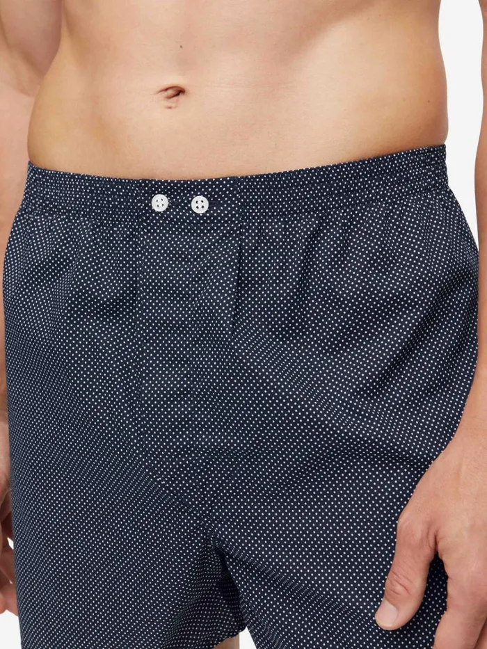 Classic Fit Boxer Shorts Men Derek Rose Classic Fit Boxers Plaza 21 Cotton Batiste Navy