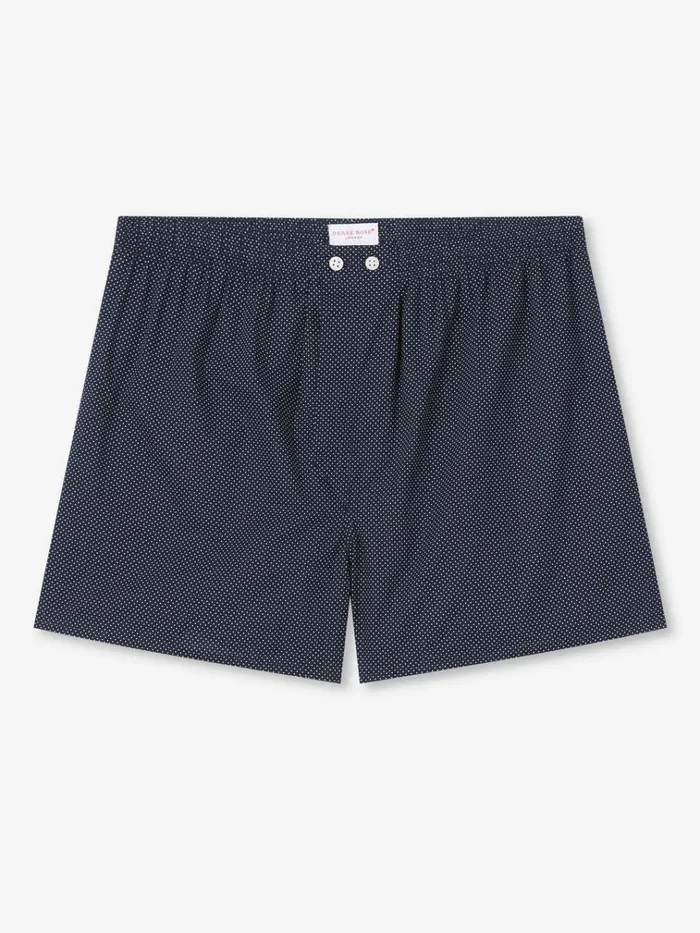 Classic Fit Boxer Shorts Men Derek Rose Classic Fit Boxers Plaza 21 Cotton Batiste Navy