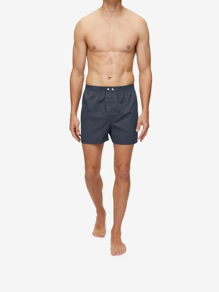 Classic Fit Boxer Shorts Men Derek Rose Classic Fit Boxers Plaza 21 Cotton Batiste Navy