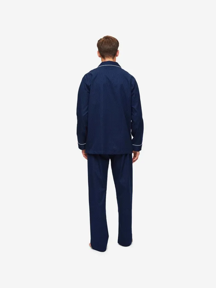 Classic Fit Pajamas Men Derek Rose Classic Fit Pajamas Royal 40 Cotton Navy