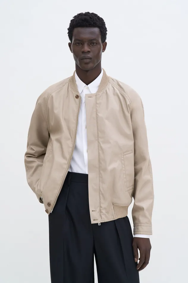 Coats and Jackets Cotton Track Jacket Khaki Beige 8211 filippak Men