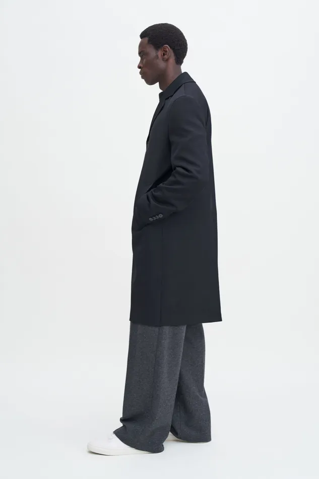 Coats and Jackets Lightweight Twill Overcoat Black 8211 filippak Men