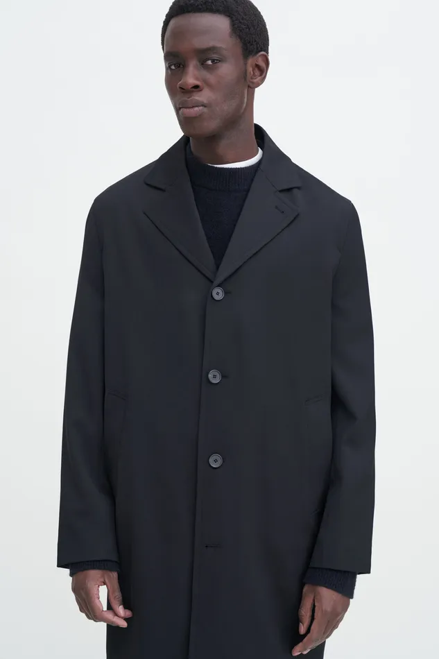 Coats and Jackets Lightweight Twill Overcoat Black 8211 filippak Men Coats and Jackets Lightweight Twill Overcoat Black 8211 filippak Men