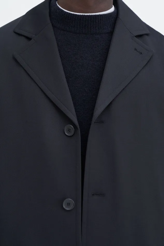 Coats and Jackets Lightweight Twill Overcoat Black 8211 filippak Men Coats and Jackets Lightweight Twill Overcoat Black 8211 filippak Men