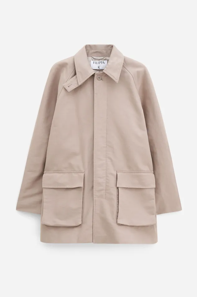 Coats and Jackets Padded Patch Pocket Jacket Khaki Beige filippak Women