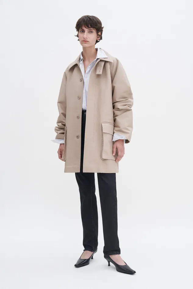 Coats and Jackets Padded Patch Pocket Jacket Khaki Beige filippak Women