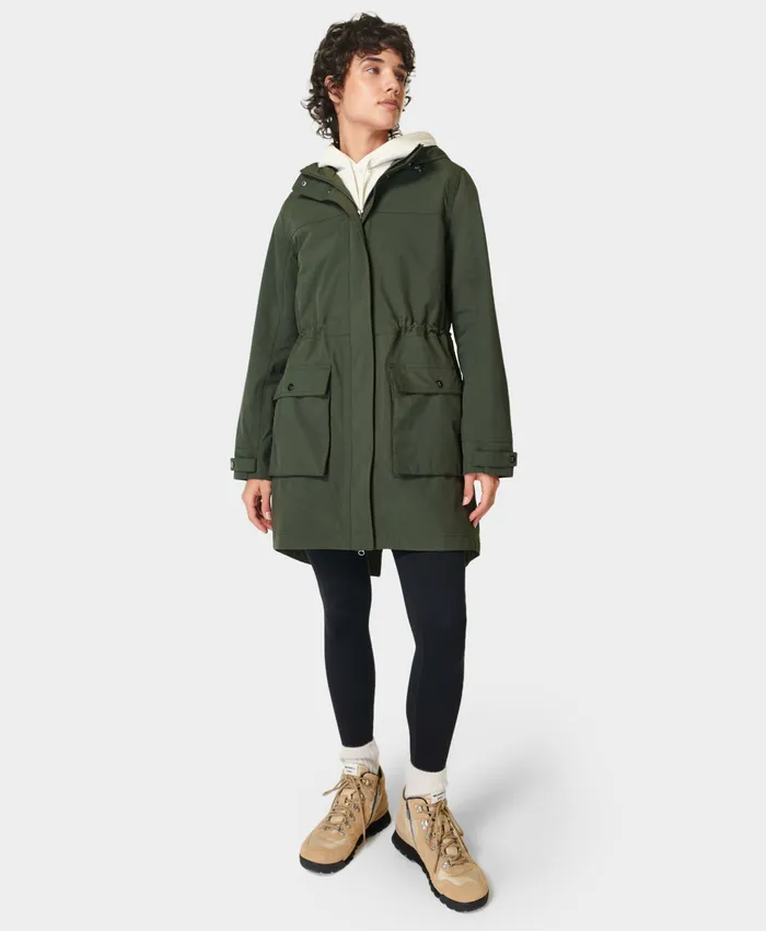 Coats and Jackets Sweaty Betty Women Stride Waterproof Parka Dark Forest Green