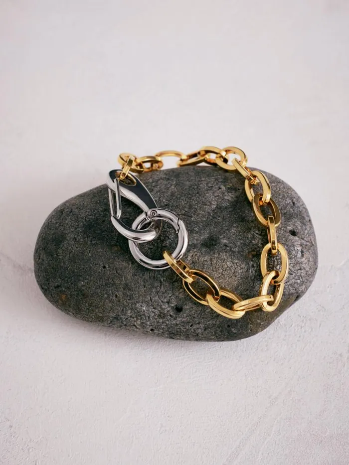 Collagerie Mix Metal Bracelet Gold Women Jigsaw Jewellery
