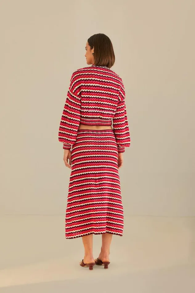 Colorful Stripes Crochet Skirt Women FARM Rio Skirts