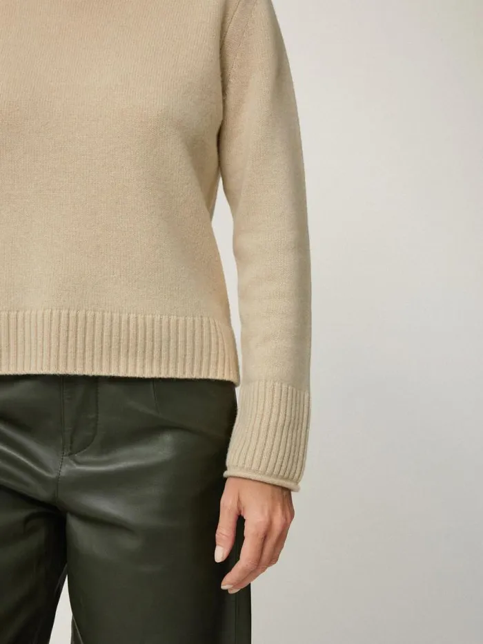 Compact Wool Cashmere Blend Jumper Cream Women Jigsaw Knitwear and Cashmere