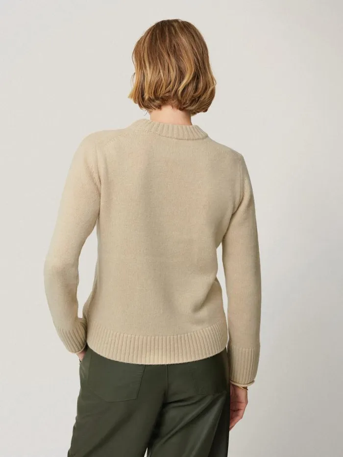 Compact Wool Cashmere Blend Jumper Cream Women Jigsaw Knitwear and Cashmere