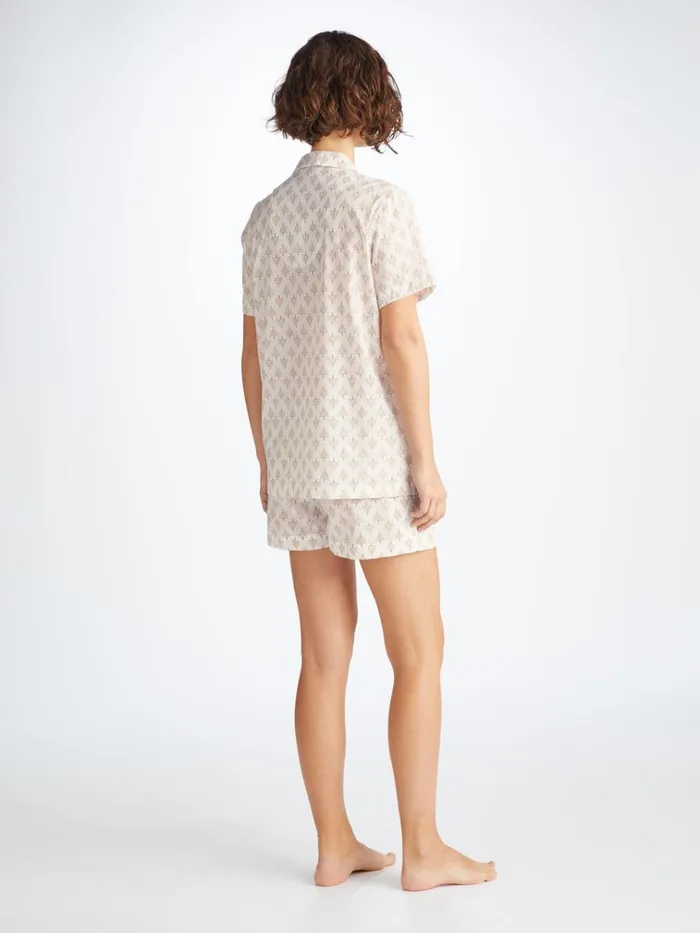 Cotton Pajamas Women Derek Rose Short Pajamas Nelson 101 Cotton Batiste White