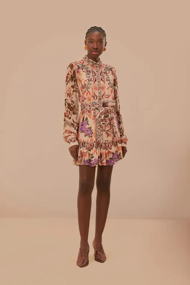 Cream Winter Garden Mini Dress Women FARM Rio Mini Dresses