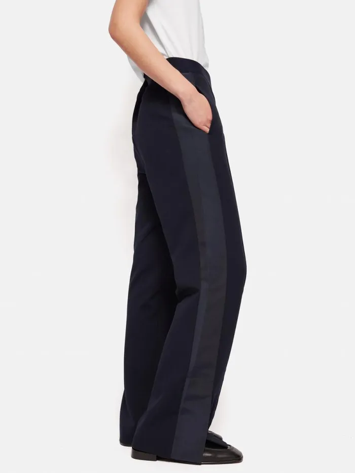 Crepe Split Hem Jogger Navy Women Jigsaw Trousers