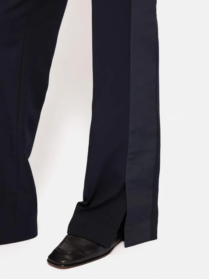 Crepe Split Hem Jogger Navy Women Jigsaw Trousers